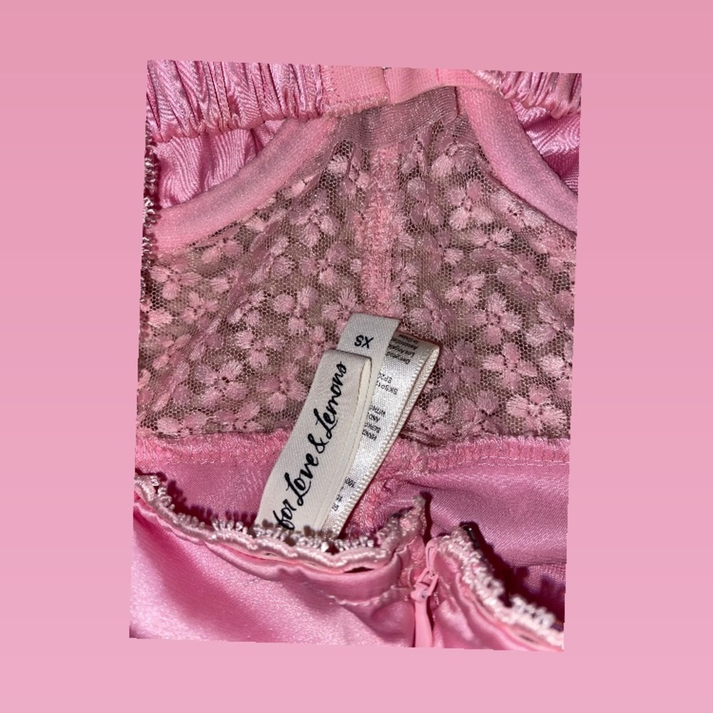 For Love & Lemons Pink Satin Dress✨✨